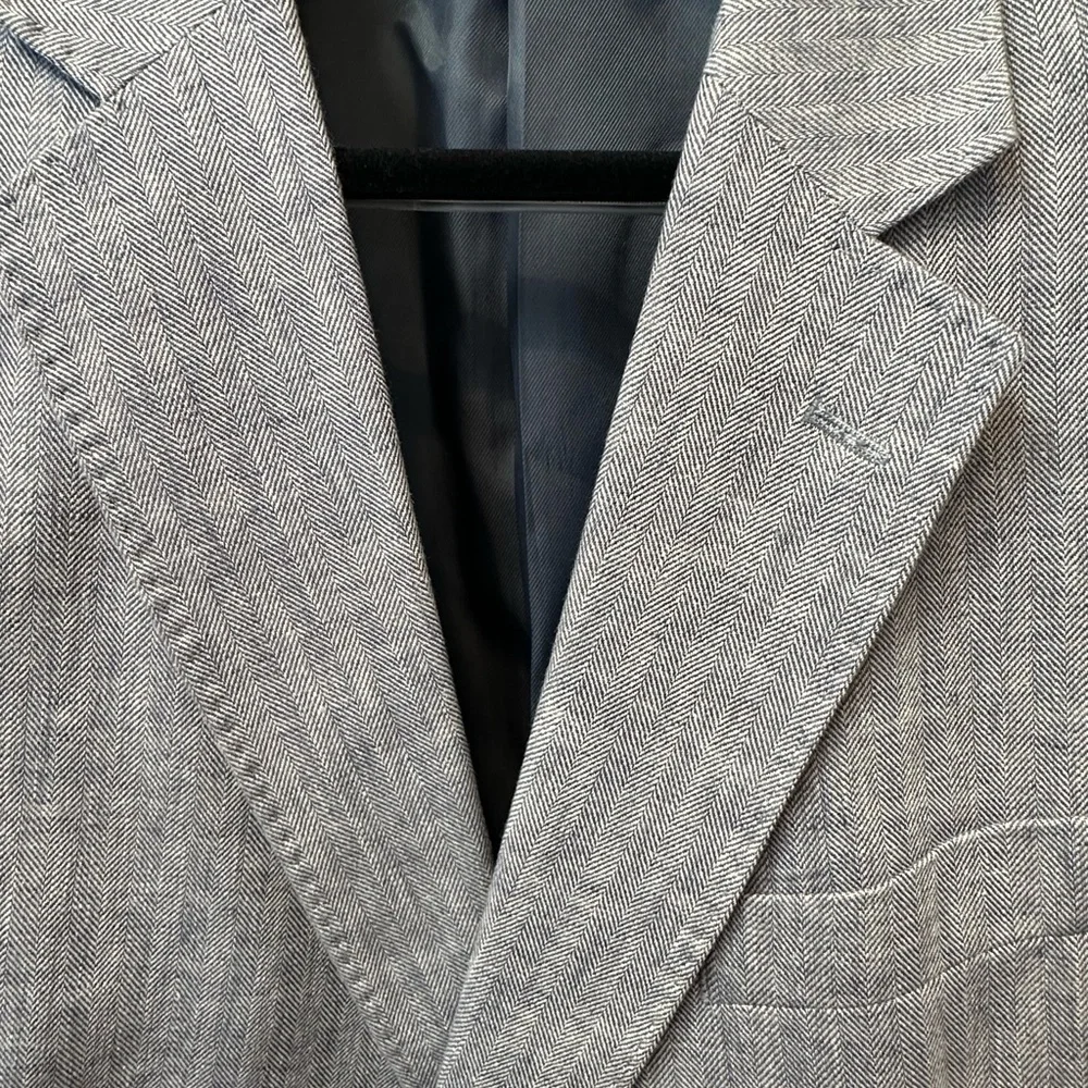 Stafford Classic Fit Linen Cotton Sport Coat Light Blue Men’s 48R - Picture 7 of 8